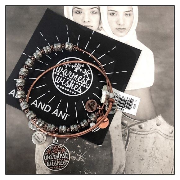 Alex & Ani Warmest Wishes Rose Gold Bangle Set - Picture 1 of 3